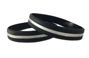 Image of Thin Blue Line Thin Silver Line Bracelet, 8 Inch - TSL-BR