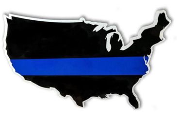 Image of Thin Blue Line Usa Outline Sticker - , Thin Blue Line - TBL-S-USA