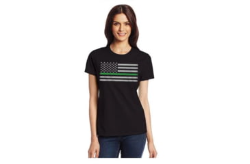 Image of Thin Blue Line Women's - Short Sleeve Classic Thin Green Line - WOMEN-CLASSIC-GREEN-BLACK-XXL