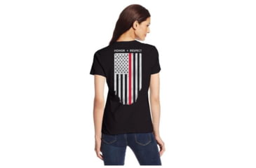 Image of Thin Blue Line Women's T-shirt - Honor/respect Thin Red Line - TRL-WOM-BLACK-XXL