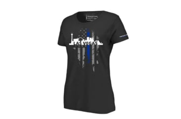 Image of Thin Blue Line Women's T-shirt, Vegas Large, - VEGAS-LRG-TBL-WOM-SHIRT-BLK-2XL