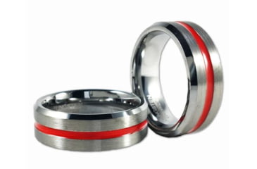 Image of Thin Blue Line Women's Thin Red Line Ring, Tungsten - WOM-TRL-RING-TUNG-4