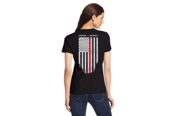 Image of Thin Blue Line Womens T-shirt - Honor/respect Thin Red Line - TRL-WOM-BLACK-LARGE