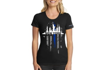 Image of Thin Blue Line Womens T-shirt, Ny Large, - NY-LRG-TBL-WOM-SHIRT-BLK-L