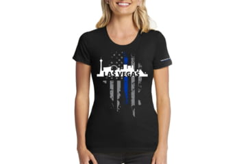 Image of Thin Blue Line Womens T-shirt, Vegas Large, - VEGAS-LRG-TBL-WOM-SHIRT-BLK-L