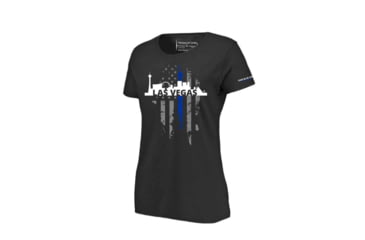 Image of Thin Blue Line Womens T-shirt, Vegas Large, - VEGAS-LRG-TBL-WOM-SHIRT-BLK-L