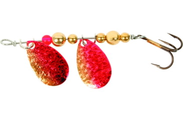 Image of Thomas Fishing Lures Double Spinn In-Line Spinner, 1 3/4in, 1/5 oz, Gold/Red, S500GR