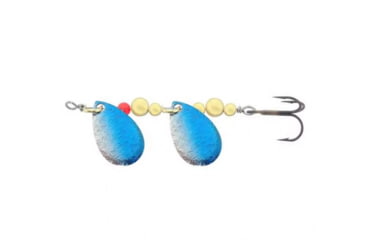 Image of Thomas Fishing Lures Double Spinn In-Line Spinner, 1 3/4in, 1/5 oz, Nickel/Blue, S500SB