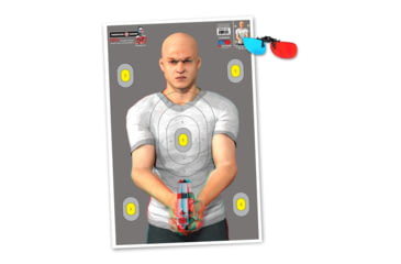 Image of Thompson Target 3D Bad Guy Life-Size 25x38in 3D Paper Targets W/3D Glasses, 10 Pack, Grey, 2XL, 3001-10