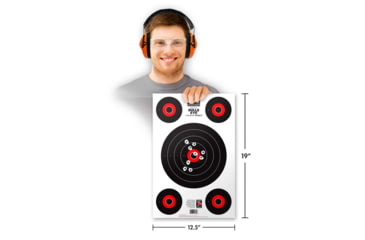 Image of Thompson Target HALO Bullseye 10&amp;4 Reactive Splatter Targets 12.5x19, 10 Pack, Black/Red, Large, 4640-10
