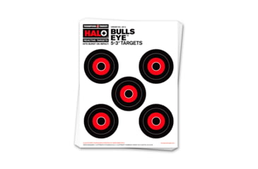 Image of Thompson Target HALO Bullseye 3in Reactive Splatter Targets 8.5x11, 20 Pack, Black/Red, Small, 4612-20