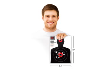 Image of Thompson Target HALO Human Silhouette Reactive Splatter Targets 8.5x11in, 20 Pack, Black/Red, Small, 4609-20