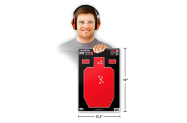 Image of Thompson Target HALO IPSC Style Half-Size Reactive Splatter Targets 12.5x19, 10 Pack, Black/Red, Large, 4651-10