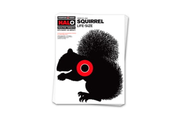 Image of Thompson Target HALO Life-Size Squirrel Reactive Splatter Targets 8.5x11, 20 Pack, Black/Red, Small, 4606-20