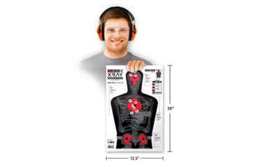Image of Thompson Target HALO X-Ray Immobilize Zones Reactive Splatter Targets 12.5x19, 10 Pack, Black/Red, Large, 4656-10