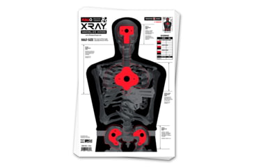 Image of Thompson Target HALO X-Ray Immobilize Zones Reactive Splatter Targets 12.5x19, 10 Pack, Black/Red, Large, 4656-10