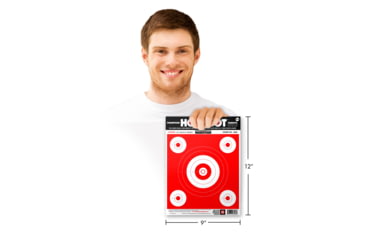Image of Thompson Target Hot Shot Paper Shooting Targets 9x12in, 50 Pack, Red, Small, 8926-50