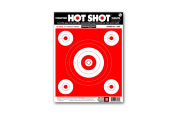 Image of Thompson Target Hot Shot Paper Shooting Targets 9x12in, 50 Pack, Red, Small, 8926-50