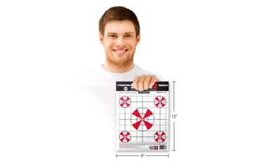 Image of Thompson Target Scope 2 Sight In 9x12 Paper Shooting Targets, 50 Pack, Red, Small, 2331-50