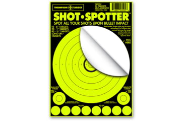 Image of Thompson Target Shot Spotter 6.5x9 Adhesive Peel &amp; Stick Targets, 25 Pack, Green, Extra Small, 5502-25