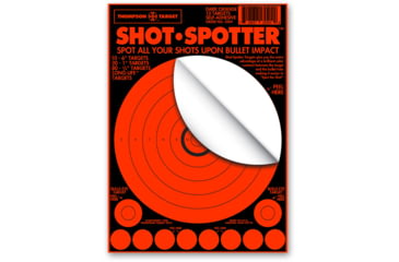 Image of Thompson Target Shot Spotter 6.5x9 Adhesive Peel &amp; Stick Targets, 25 Pack, Orange, Extra Small, 5504-25