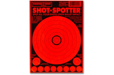 Image of Thompson Target Shot Spotter 6.5x9 Adhesive Peel &amp; Stick Targets, 25 Pack, Orange, Extra Small, 5504-25