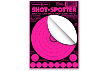 Image of Thompson Target Shot Spotter 6.5x9 Adhesive Peel &amp; Stick Targets, 25 Pack, Pink, Extra Small, 5501-25