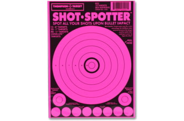 Image of Thompson Target Shot Spotter 6.5x9 Adhesive Peel &amp; Stick Targets, 25 Pack, Pink, Extra Small, 5501-25
