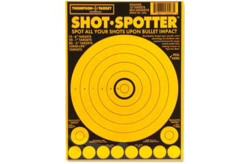 Image of Thompson Target Shot Spotter 6.5x9 Adhesive Peel &amp; Stick Targets, 25 Pack, Yellow, Extra Small, 5503-25