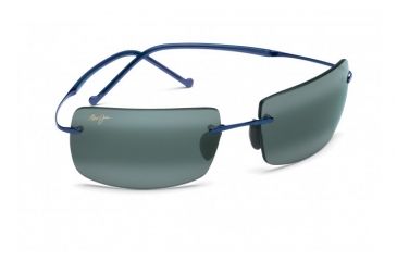 Image of Maui Jim Thousand Peaks Sunglasses w/ Blue Frame and Neutral Grey Lenses - 517-03, Quarter View