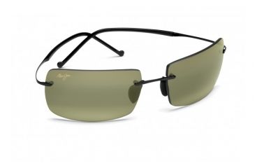 Image of Maui Jim Thousand Peaks Sunglasses w/ Gloss Black Frame and Maui HT Lenses - HT517-02, Quarter View