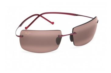 Image of Maui Jim Thousand Peaks Sunglasses w/ Burgundy Frame and Maui Rose Lenses - R517-07, Quarter View