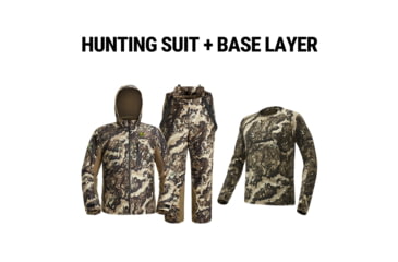 Image of Tidewe Altus Ultra Silent Hunting Suit and Merino 150 Wool Base Layer Bundle, HC002-NGM-TE-HL001-VW-L-TE