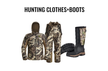 Image of Tidewe Altus Ultra Silent Water Resistant Hunting Suit and Neoprene Rain Boots Bundle, HC002-NGXL-TE-BT020-RG10-V2-TE