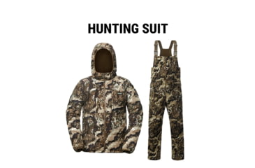 Image of Tidewe Hooded Insulated Hunting Jacket and TimberGhost Silent Windproof Hunting Bibs Bundle, HA002-VW-S-TE-HP003-VW-S-TE