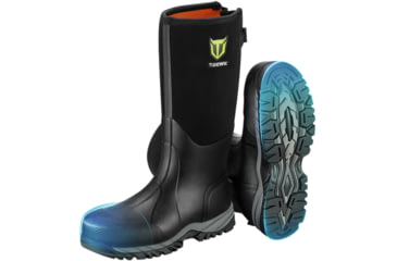 Image of Tidewe Puncture-Proof Work Boots with Steel Toe &amp; Shank, Waterproof Anti Slip Wear-resistant SBR Boots for Men, BT023-BK09-TE
