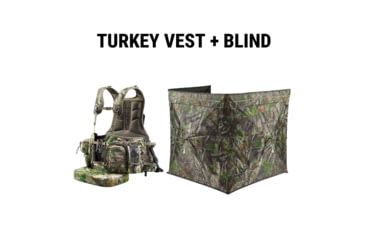 Image of Tidewe StrutBack Turkey Vest with Kickstand and See Through Turkey Hunting Blind Bundle, BL011-GN-OSTE-TV002-TS-V2-TE