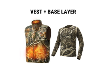 Image of Tidewe ThermCore Mens Heated Polar Fleece Hunting Vest and Merino 150 Wool Base Layer Bundle, VTC003-TKS-TE-HL001-DW-S-TE