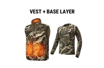 Image of Tidewe ThermCore Mens Heated Polar Fleece Hunting Vest and Merino 150 Wool Base Layer Bundle, VTC003-VW2XL-TE-HL001-DW-3XL-TE