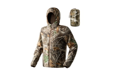 Image of Tidewe TIDEWE 3M Thinsulate Hunting Mid Layer Lightweight Hoodie Mens Camo Light Hunting Jacket Full-Zip Soft Shell Jacket for Whitetail, HM002-BKXL-TE