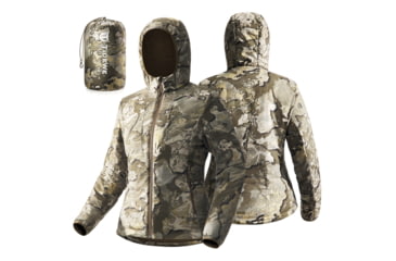 Image of Tidewe TimberShade Pro Womens Lightweight Hunting Jacket Soft Shell Camo Hunting Hoodie with 3MTM ThinsulateTM Silent Scent Control Insulated Mid Layer for Whitetail, WA002-RAXL-TE