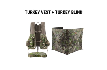 Image of Tidewe Ultra-Light Mobile Turkey Vest and StrutCover See-Through Blind Bundle, TV006-TH-OSTE-BL011-GN-OSTE