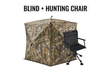 Image of Tidewe VisX/VisMax See Through Hunting Blind and 360deg Swivel Adjustable Height Hunting Chair Bundle, BL001-CG-V2-TE-THC002