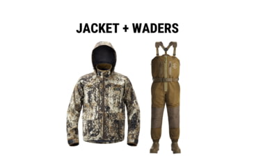 Image of Tidewe Waterfowl Pro Bundle: Tidewe x MinnDak Slough Dawgs TIZIPR Breathable Waders and FowlStorm Elite TideShellTM Jacket, HA001-DW-S-TE-WD028-MG-13-TE