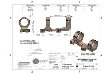 Image of Tier One Monomount Cantilever - 30-33mm Shorty, Black, T1MUC-MS0038