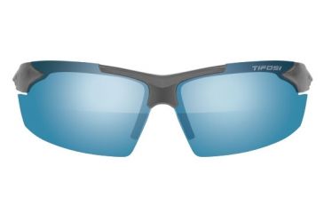Image of Tifosi Optics Jet FC Sunglasses - Matte Gunmetal Frame w/Smoke Bright Blue Lens 1140400381