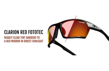 Image of Tifosi Optics Kilo Sunglasses, Black/White Frame, Clarion Red Fototec Lens, Medium/Large, 1700306430