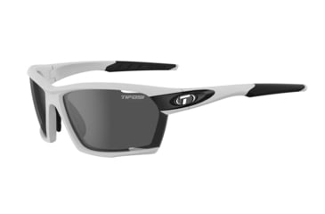 Image of Tifosi Optics Kilo Sunglasses, Black/White Frame, Smoke/AC Red/Clear Interchangeable Lens, Medium/Large, 1700104801