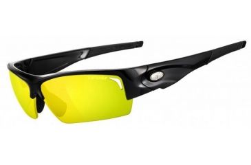 Image of Tifosi Optics Lore Sunglasses - Gloss Black Frame w/Clarion Yellow,AC Red and Clear Lens 1090100227