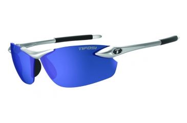 Image of Tifosi Optics Seek FC Sunglasses, Metallic Silver Frame, Smoke Blue Lenses, 190400677